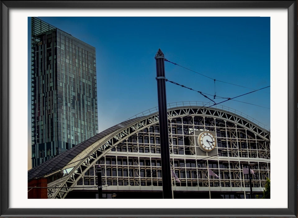 Manchester Wall decor Print | Gmex station Hilton hotel beyond Manchester city  - Image 1 of 1