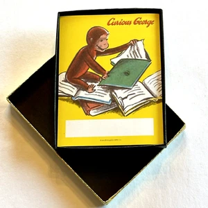 Vintage (Box of 30) 1990's Curious George Monkey Bookplate Sticker Label NOS - Picture 1 of 6