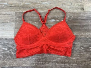 VICTORIA'S SECRET Adjustable Strap Red Lace Bralette Women's Size Small - Picture 1 of 5