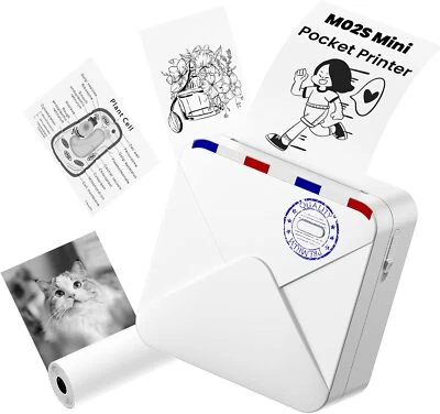 M02S Pocket Printer - 300 dpi HD Bluetooth Thermal Photo Printer Label Maker - Image 1 of 4