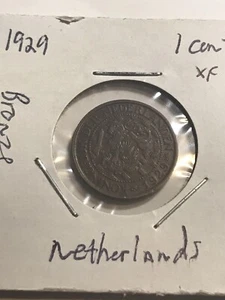 1929 Netherlands 1 Cent Excellent High Quality Old Coin - Picture 1 of 3