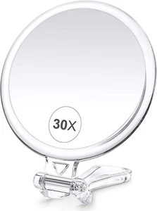 Specchio Ingranditore, 30X Mano Con Manico, Specchio Ingranditore per Make-Up Co - Foto 1 di 12
