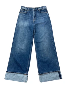 Jeans Reformation Cary con polsini vita alta scianti gamba larga in Donner taglia 29 - Foto 1 di 8