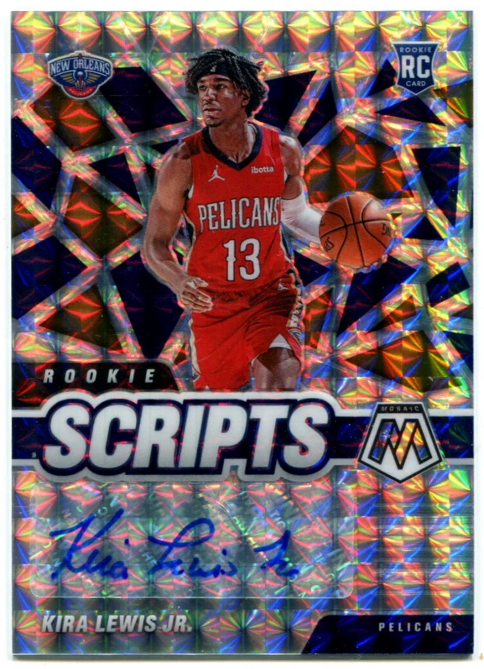 2020 Panini Mosaic Kira Lewis Jr. Rookie Scripts Prizm Refractor Auto Pelicans - Image 1 of 1