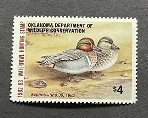 WTDstamps - 1982 OKLAHOMA - State Duck Stamp - Lot1 - Mint OG NH - Picture 1 of 2