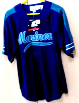 KEN GRIFFEY JR HOF Starter MLB Mariners GREEN /BLUE Jersey #24 Size L New w Tags - Image 1 of 4