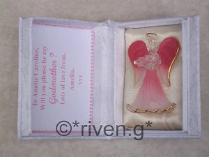 GODPARENTS GUARDIAN ANGEL GIFT@PLEASE BE MY PERSONALISED Verse@BABY GIRL IN ARMS - Picture 1 of 12