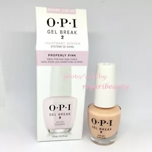 OPI Gel Break 2 Treatment System **Properly Pink** Sheer.5oz New IN BOX - Picture 1 of 1
