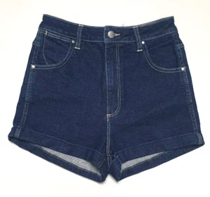 WRANGLER Womens Sz 10 Blue Retro Pin Up Mini Denim Shorts High Rise Stylish NEW - Picture 1 of 13