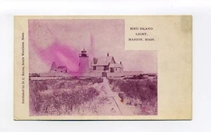 Postal de colección Marion MA, Bird Island Lighthouse, Sippican Harbor, rara - Imagen 1 de 2