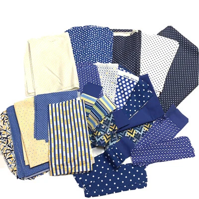 Alfresco Stonehill Collection Donna Wilder Quilt Fabric Lot Polka Dots Blue Star - Image 1 of 4