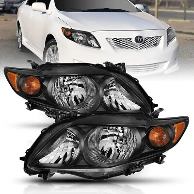 For 2009-2010 Toyota Corolla S/XRS Headlights Black Housing Headlamps 09-10 - Image 1 of 4