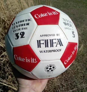 Vintage Coke Coca Cola FIFA Size 5 Soccer Ball  Advertising   "Coke Is It" - Picture 1 of 9