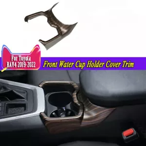 Pfirsich Holzmaserung Vorne Wasser Getränkehalter Abdeckung Trim Fit für Toyota RAV4 2019-2024 - Bild 1 von 8