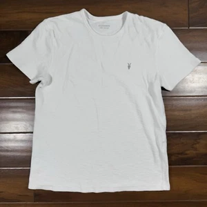 AllSaints Men's Size Large White Esum Crew Neck Tee T Shirt Short Sleeves - Picture 1 of 9