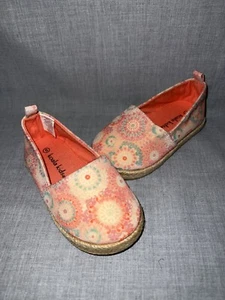 Koala Kids Baby Girl Floral Print Slip On Shoes~Pink & Orange~Size 5 - Picture 1 of 6
