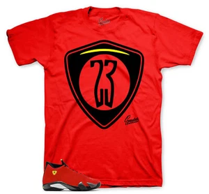 Shirt To Match Jordan 14 Challenge Red Outfit - Shield Tee Shirt - Picture 1 of 1