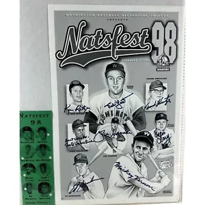 Natsfest 98" Poster Washington Baseball Historical Society Autographed Ticket - Picture 1 of 8