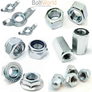 CONECTOR HEXAGONAL COMPLETO, ALA, CÚPULA, BRIDA, NYLOC Y PERNO ENCHAPADO EN ZINC PARA TORNILLOS - Imagen 1 de 1