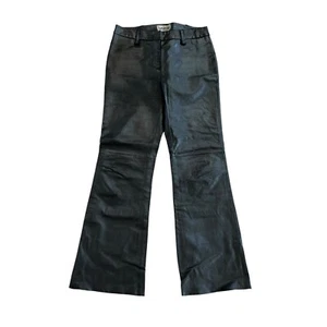 Vintage Bagatelle grau schwarz gunmetal echtes Echtleder Kick Flare Hose Gr. 3 - Bild 1 von 4