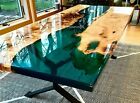 Epoxy Table-custom Order Acacia Wooden Table With Iron Legs 29" Inches Tall Deco