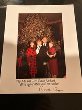 RONALD REAGAN signed official White House Christmas photo - Hollywood connection