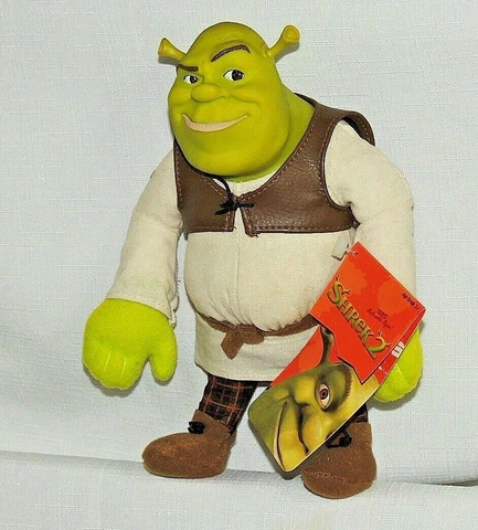 SHREK 2- PLUSH DOLL W/HARD HEAD 2004-- 9" TALL APPROX Cover