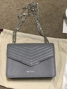 Neu Ted Baker Bonitah Umschlag Umhängetasche kleine Tasche grau Leder - Bild 1 von 5