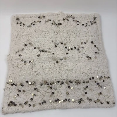 Pottery Barn Moroccan Wedding Blanket Handwoven Pillow Cover 24” Ivory Read NWOT - Image 1 of 4