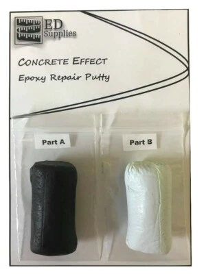 ED SUPPLIES Azulejo de suelo y pared efecto hormigón gris oscuro 38G. Masilla de reparación epoxi - astilla, grieta