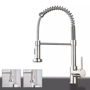 Kitchen Faucet with Pull Down Sprayer Brushed Nickel Single Handle Sink Faucets - Picture 1 of 11