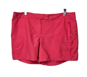 Eddie Bauer Shorts Womens 16 Coral Pink Snap Front Zip Pocket Microfiber - Picture 1 of 11
