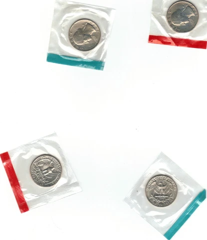 1970 P+D WASHINGTON QUARTER UNCIRCULATED STILL IN MINT CELLO L@@K Cover