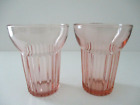 Vintage Anchor Hocking Pink Prismatic Glass Queen Mary Tumbler Set of 2