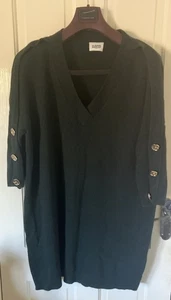 Claudie Pierlot Ladies Paper Green V Neck Jumper Dress - Size 12 - Picture 1 of 3
