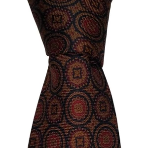 Brooks Brothers Makers Seidenkrawatte Herren braun Medaillon Designer Krawatte gebraucht, in einwandfreiem Zustand - Bild 1 von 3
