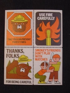 1968 Smokey Bear Poster Stamps SBr. 45-48 - Picture 1 of 1
