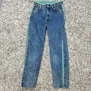Vintage Levi’s 512 Slim Youth Jeans Size 12 – Made in USA White Tab Teal Stripe - Picture 1 of 13