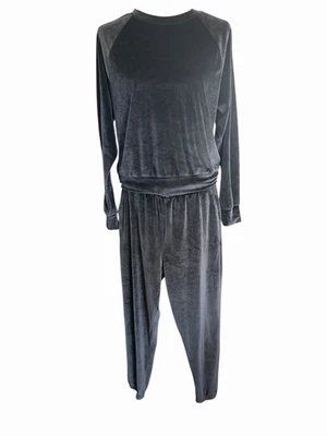 Victoria Secret Sudadera de Terciopelo Acanalado Negra Pequeña Para Mujer Ropa de Salón Acogedora Sexy Foto 1 de 4