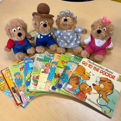 10 Berenstain Bears Book Lot 4 plush bear family Stan & Jan Berenstain books VTG - Image 1 of 4
