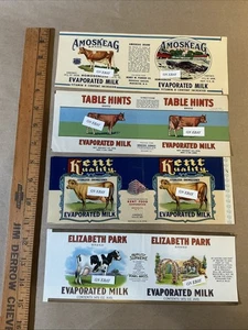 4 Pre-1950s Evaporated Milk Labels Kent Food Vogel Bros. Henry Parker INV-AQ1087 - Picture 1 of 24