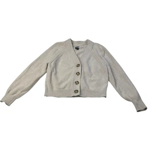 Gap Women's Beige Cotton Button Front Cropped Cardigan Sweater Size S - Bild 1 von 8