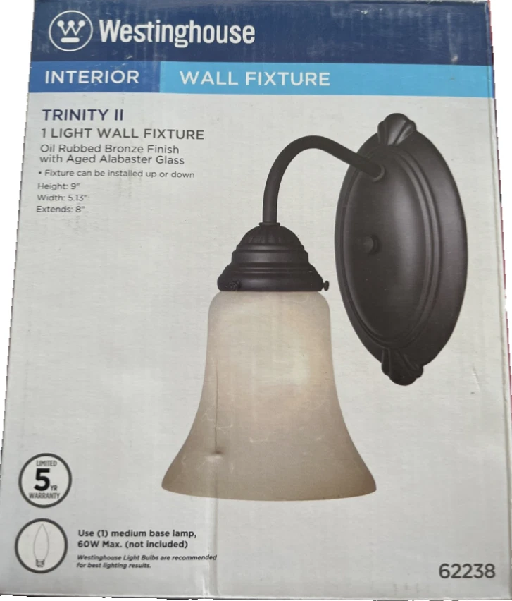 Westinghouse 6223848 Interior Wall Light Fixture Oil Rubbed Bronze