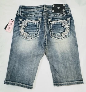 NWT Miss Me Girls Bermuda Embellished Shorts Sz 10 Youth JK5853M2 - FAST SHIP! - Picture 1 of 7