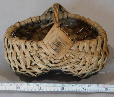 Antigua cesta de glúteos costilla férula roble caña americana siglo XIX melón ojo de Dios Foto 1 de 4