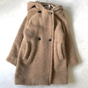 Max Mara Recent Model Fluffy Alpaca Blend Brown Hooded Teddy Coat US 2 (JP 38) - Picture 1 of 14