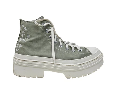 Plataforma de salto CONVERSE Chuck Taylor All Star feminina 10 verde bordado - Imagem 1 de 4