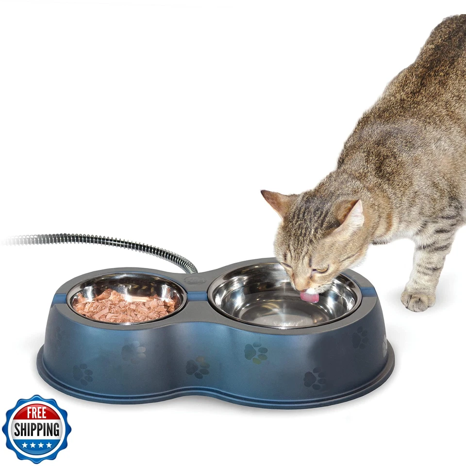 KandH Pet Products Outdoor Heated Cat Food and Water Bowls for Outside Pets,  - Imagem 1 de 4