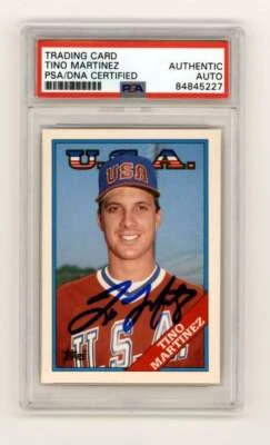Tino Martínez 1988 Topps negociado #66T EE. UU. novato radiocontrol firmado PSA auténtico automático Foto 1 de 2
