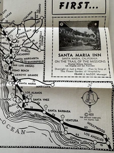 California Mission Trails Auto map 1935 advertising promo map - Picture 1 of 6